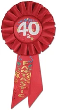 40 & Fantastic Rosette of Size 3¼" x 6½" for Birthday - Beistle