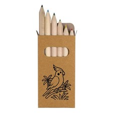 6 x 'Cute Cockatiel' Short 85mm Pencils / Coloured Pencil Set PE00080538 