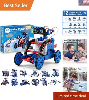Solar Robot Building Kit STEM Gift for Boys Aged 8-12, 12-in-1 DIY Science Ed...