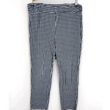 Old Navy Pixie Ankle Pants Womens Sz 10 Black Plaid Academia Old Money 32x24.5