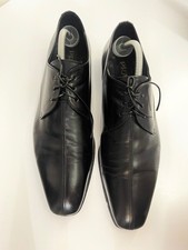 Prada Men’s Black Leather Lace-Up Dress Shoes Oxford Square Toe Made in Italy