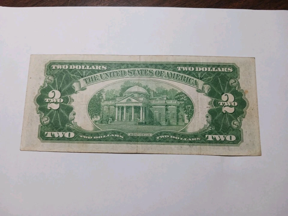 1928 D Red Seal $2.00 Dollar  United States Note  - Nice VF Condition - Image 2 of 4