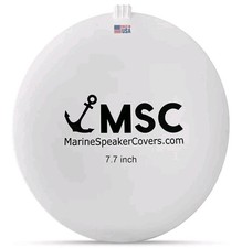 MSC 7.7" Marine Speaker Covers Pair 195mm White UV Sun Water Protection NEW