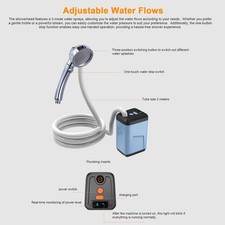 ­Portable Camping Shower Electric Shower Pump Rechargeable Battery Powered