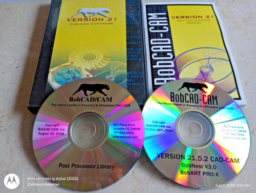 BOBCAD CAD/CAM SOFTWARE VERSION 21 W/ GETING STARTED MANUAL 2 DISC PC CD ROM SET