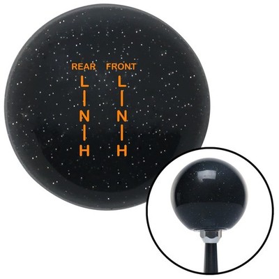 Orange Shift Pattern 57n Black Metal Flake Shift Knob w/ M16x1.5 Insert Shifter