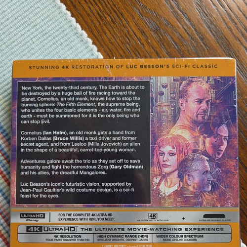 The Fifth Element UK Exclusive Limited Edition 4K UHD Blu-ray Rare SteelBook New - Picture 3 of 6