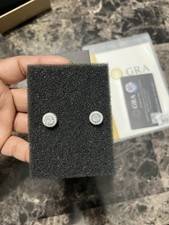 VVS1 Moissanite Gold Cluster Halo Earrings for Men Women