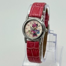 Women's DISNEY Minnie Mouse Purse Watch, Silver Tone, White Strap, 26mm, MU3014