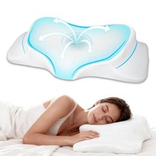 AlignCore Cervical Neck Pillow - Ergonomic Firm Memory Foam Bed Pillows for S...