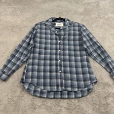 Grayson By Frank & Eileen The Hero Shirt Womens 2 Blue White Plaid Preppy Cotton