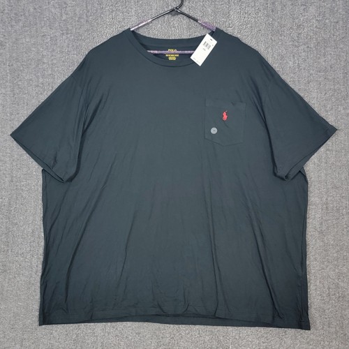 Polo Ralph Lauren T-Shirt Herren 5XB schwarz Baumwolle Brusttasche bestickt Pony