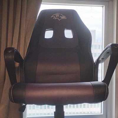 FDW12189 Computer Gaming Chair Black Purple with Baltimore Ravens Logo