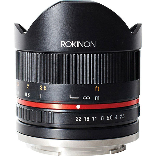 8mm F2.8 UMC Fisheye II (Black) Fixed Lens for Canon EF-M Mount Compact Syste...