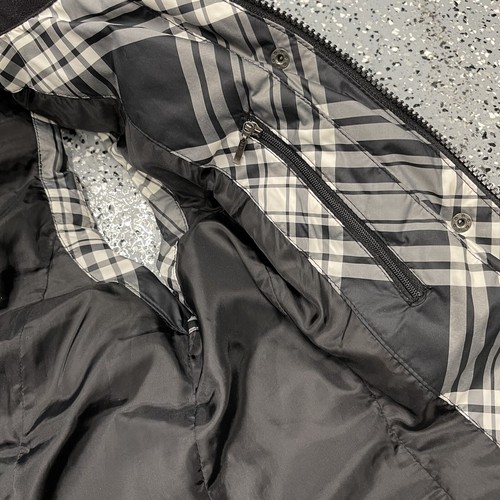 Eddie Bauer Plaid Puffer Vest Full Zip Black White Small Goose Down Preppy - Picture 9 of 10