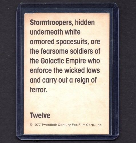 STORMTROOPERS 1977 Star Wars Topps Wonder Bread Movie Trading Card #12 PSA - Picture 2 of 2
