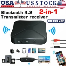 2in1Bluetooth Transmitter Receiver Wireless Adapter TV Home Stereo A2DPAudio Lot