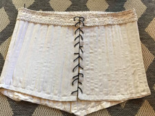 Custom steel boned 18th century V front corset