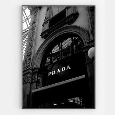 black and white prada