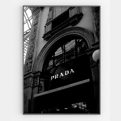 Schwarz-Weiß Prada Store Frontdruck Poster A5, A4, A3 VERSANDKOSTENFREI - Bild 1 von 3