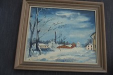 Bild mit Rahmen, Landschaftsbild,Winterlandschaft,ca.33 cm x ca. 39 cm