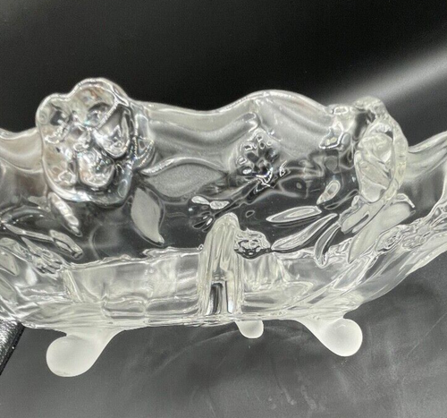 Mikasa Angelique Footed Divided 5 Section Serving Bowl, Frosted/Clear VTG - Picture 9 of 11