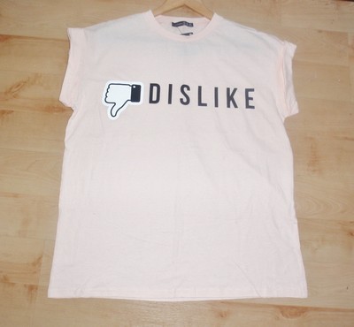 Brandneu mit Etikett Primark Damen DISLIKE Rouge Baumwolle Sommer T-Shirt Gr UK 14