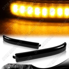 For 09-14 Ford F-150 Smoked Lens Amber LED Turn Signal Side Mirror Lights Lamps