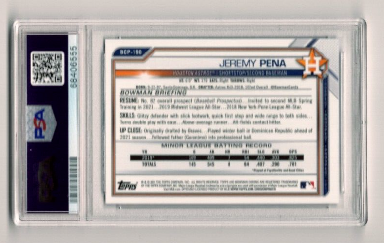2021 Bowman Chrome Sapphire Edition #BCP190 JEREMY PENA
