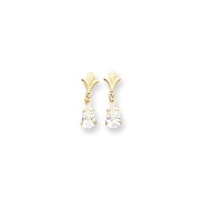 14k Cubic Zirconia Drop Earrings