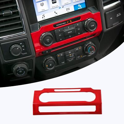 Central Control Audio Volume Adjust Panel Trim Cover For Ford F150 2015-2020 Red
