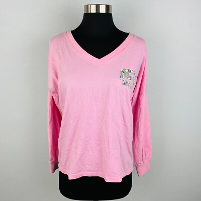 Outer Banks North Carolina Womens Small S Cotton Pink Long Sleeve T-Shirt