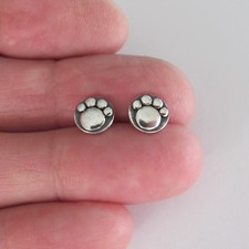 Sterling Silver 8mm Paw post stud earrings.