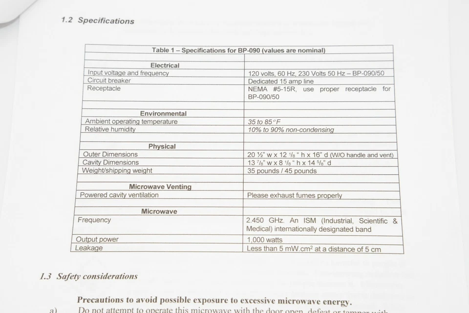 Microondas de laboratorio económico Microwave Research and Applications Inc. BP-090 Foto 4 de 4