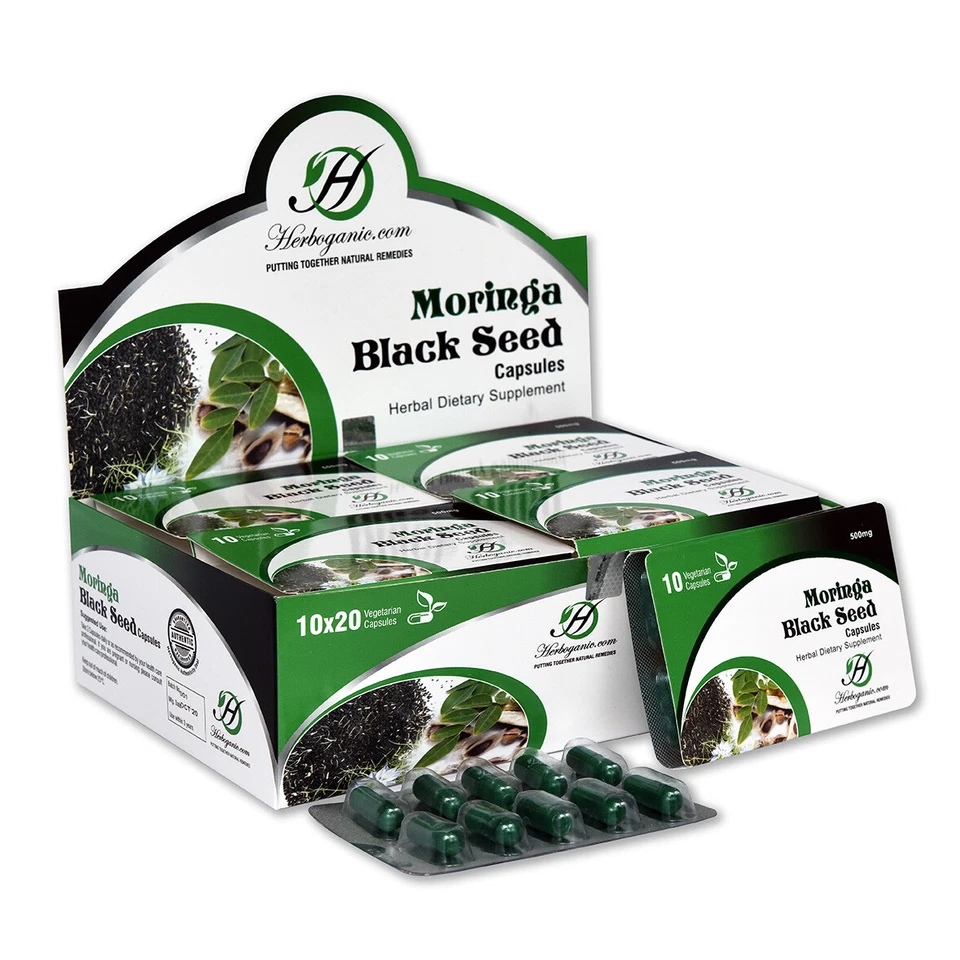 Cápsulas de Semilla Negra Moringa, Blister Pack de 2 Cápsulas, Suplemento Dietético Foto 2 de 4