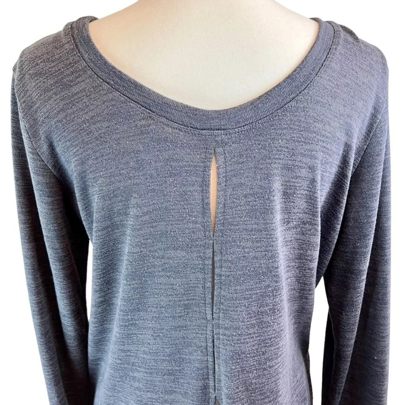 lole open back long sleeve post workout yoga tunic scoop ballet shirt