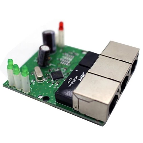 RTL8306E Realtek chipset 90/180 degree RJ45 3 port mini ethernet switch board - Picture 21 of 26
