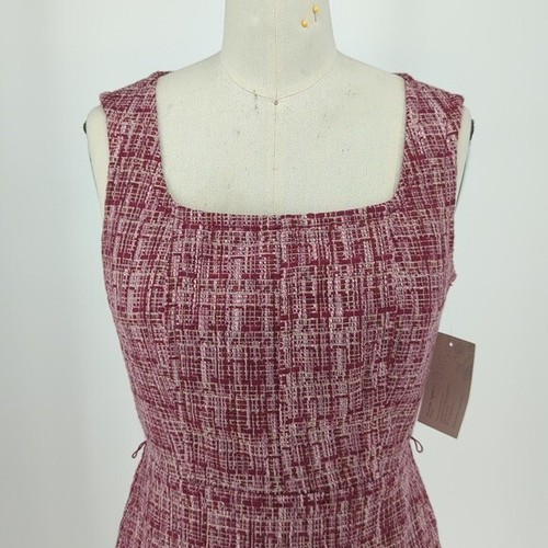 Ann Taylor Tweed Sheath Dress Purple 4P preppy Business casual classic fall - Picture 3 of 4