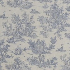 French Mini Toile De Jouy Blue 160cm Fabric Cotton Pastoral Country Curtains
