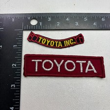 Vtg 2 Patches Lot TOYOTA Car Theme Small Patch Cut-From-A-Larger-Patch 00TK