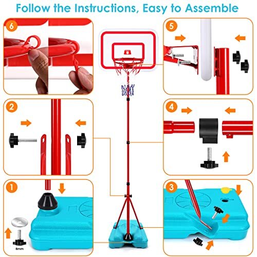 Kids Basketball Hoop, Toddler Basketball Hoop with 3 Balls Adjustable