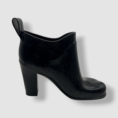 $890 Bottega Veneta Women's Black Waterproof Rain Boot Shoes Size 37