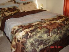 Horse Thunder Run Pony Cowboy Western Bed in a Bag Comforter Sheet Set King