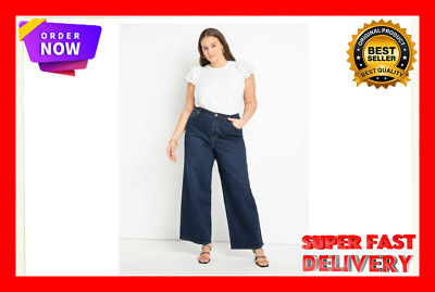 ELOQUII Elements Women's Plus Size Wide Leg Jeans Size 20 Blue --O13--