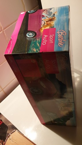 Barbie Convertible Car Purple Pink 2006 K8665 17x7 MIRRORS Ken Dolls Beach NEUF - Imagen 6 de 6