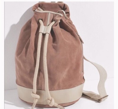 New FREE PEOPLE Varsity Suede Sling Bag Adobe Leather Trim  display picture 3