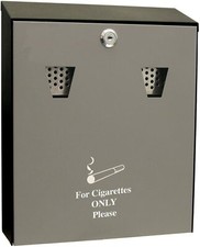 Wall Mounted Cigarette Ash Bin Tray Ashbin Outdoor Ashtray Smoking Metal Steel