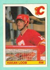 (1) HAKAN LOOB  1985-86 O-PEE-CHEE # 184 FLAMES 2ND YEAR EX-MT  CARD (K4739)
