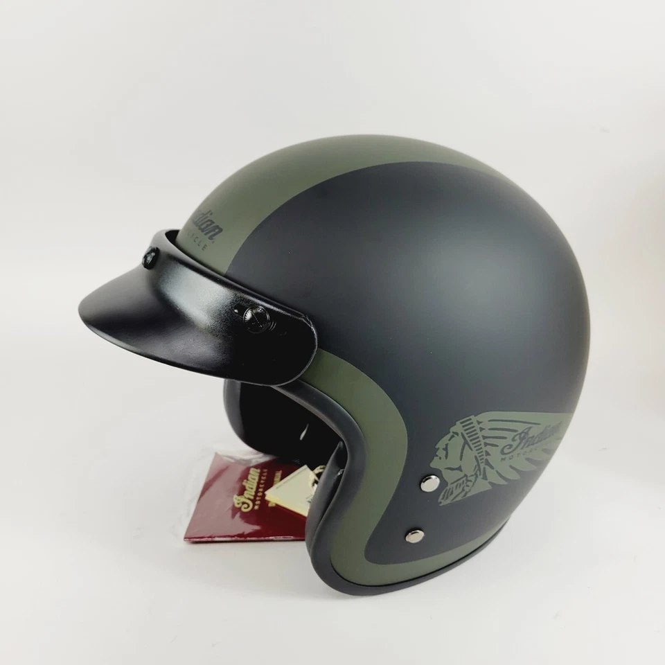 Casco Indian Motorcycle Cara Abierta Compatible con Bluetooth Mate Negro y Verde 3XL Foto 2 de 4