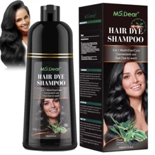 500ML Natural Plants Hair Dye Color Permanent Instant Fast 5-Min Hair Shampoo US